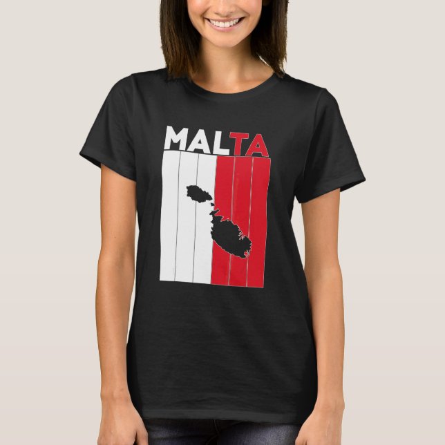 Malta landsgränser t shirt (Framsida)