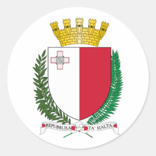 Malta landskapsvapen symbol emblem flagga runt klistermärke