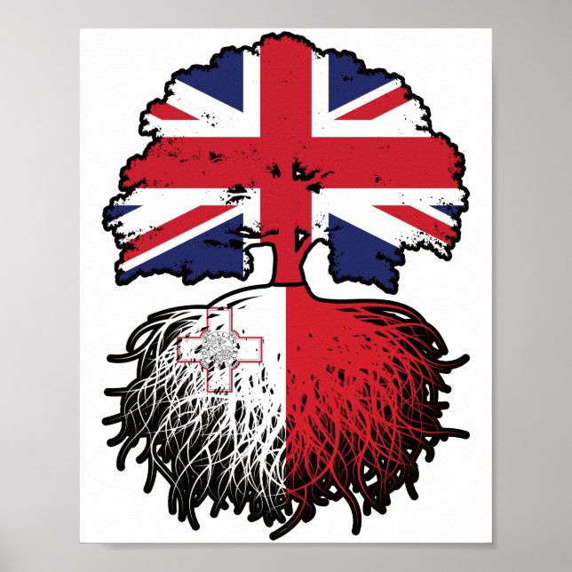 Malta Malta British UK Förenade kungariket Storbri Poster (Framsidan)