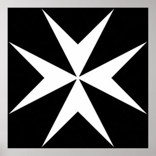 MALTA Maltese Amalfi Cross Maltese cross Knights Poster
