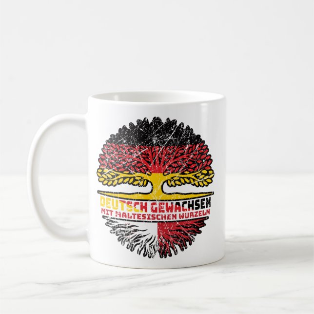 Malta Maltesisch Deutsch Deutschland Baum Wurzel Kaffemugg (Vänster)