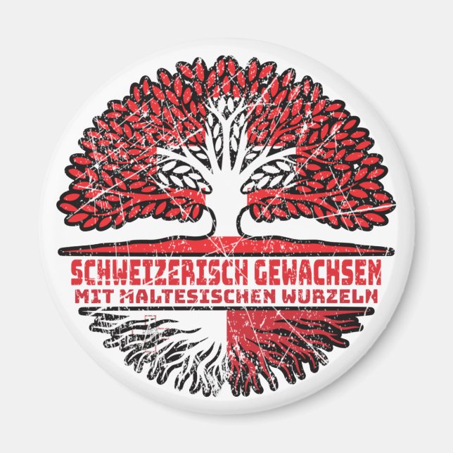 Malta Maltesisch Schweizer Schweiz Baum Wurzel Magnet (Framsidan)