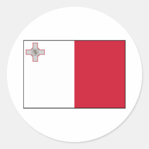 Malta - maltesisk flagga runt klistermärke