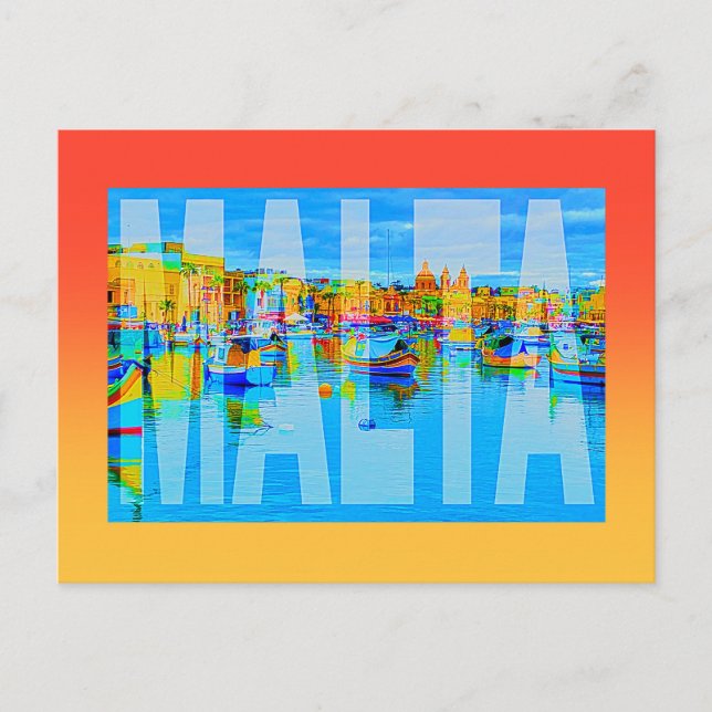 Malta Marsaxlokk  Vykort (Framsida)