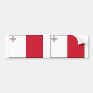 Malta med gräns, Maltesiska flaggan Bildekal