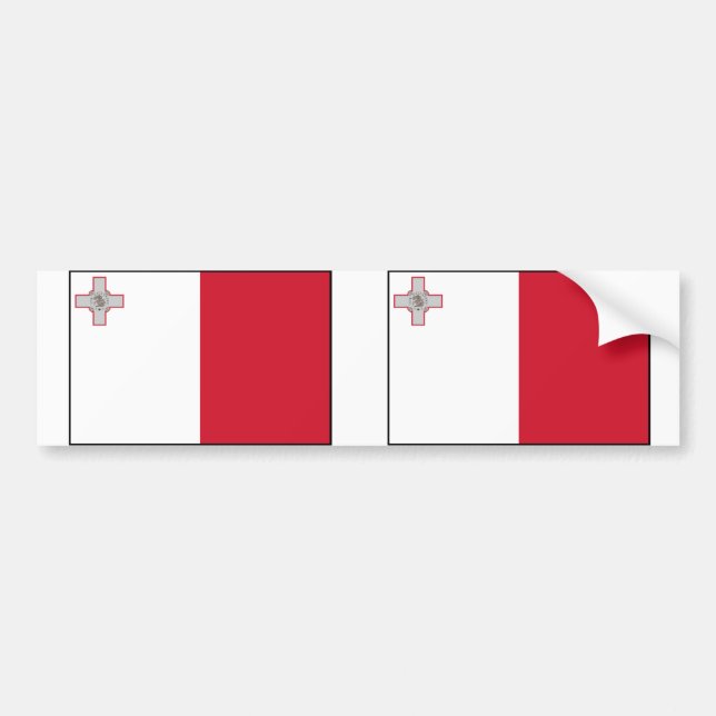 Malta med gräns, Maltesiska flaggan Bildekal (Framsidan)