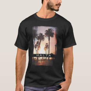 Malta Mediterranean Sunset Sunrise Photo T Shirt