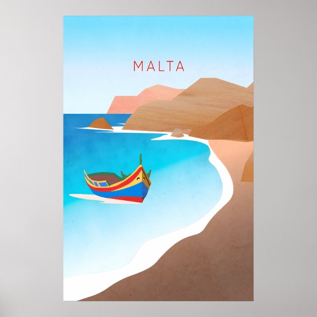 Malta Minimal Resemappning Poster (Framsidan)
