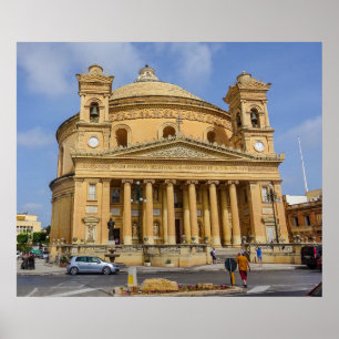Malta Mosta Rotunda Medelhavet Ö-fotografi Poster
