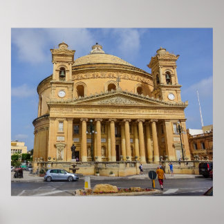 Malta Mosta Rotunda Medelhavet Ö-fotografi Poster