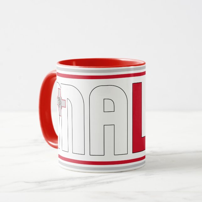 Malta National Flagga Patriotic Coffee Mugg (Framsida vänster)