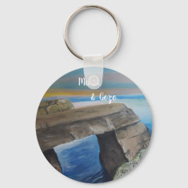 Malta och Gozo souvenir Button Keychain Nyckelring