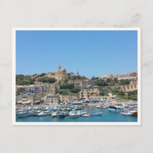 Malta ön Gozo färjehamn foto Vykort