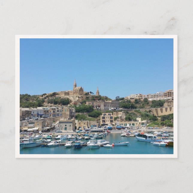 Malta ön Gozo färjehamn foto Vykort (Framsida)