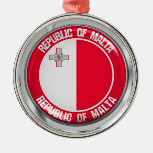 Malta Round Emblem Julgransprydnad Metall