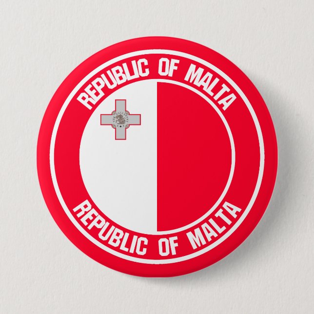 Malta Round Emblem Knapp (Framsida)