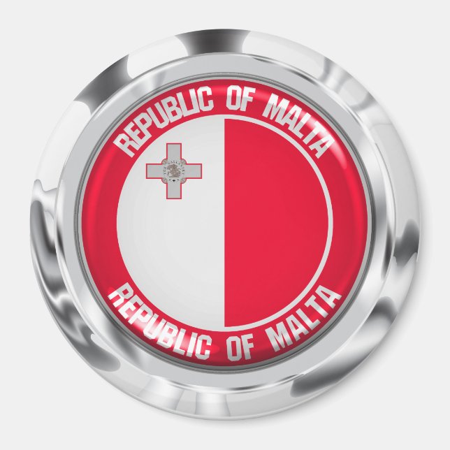 Malta Round Emblem Magnet (Framsidan)