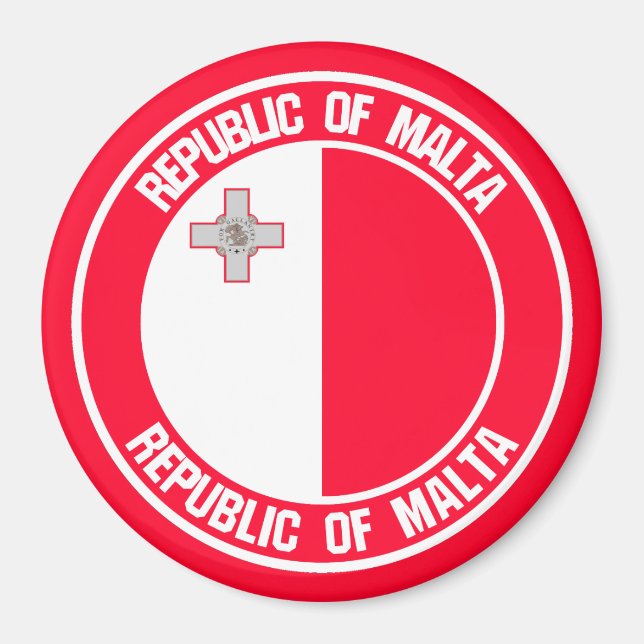 Malta Round Emblem Magnet (Framsidan)