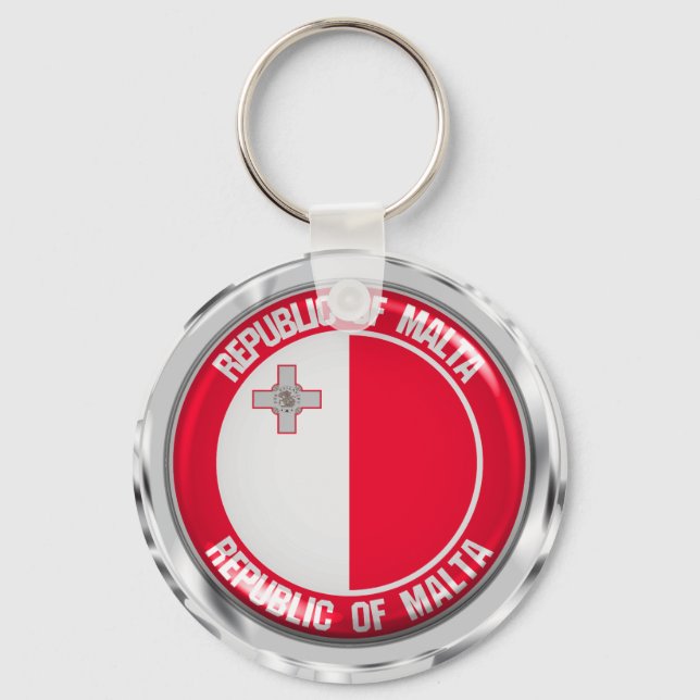 Malta Round Emblem Nyckelring (Framsida)