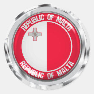 Malta Round Emblem Runt Klistermärke