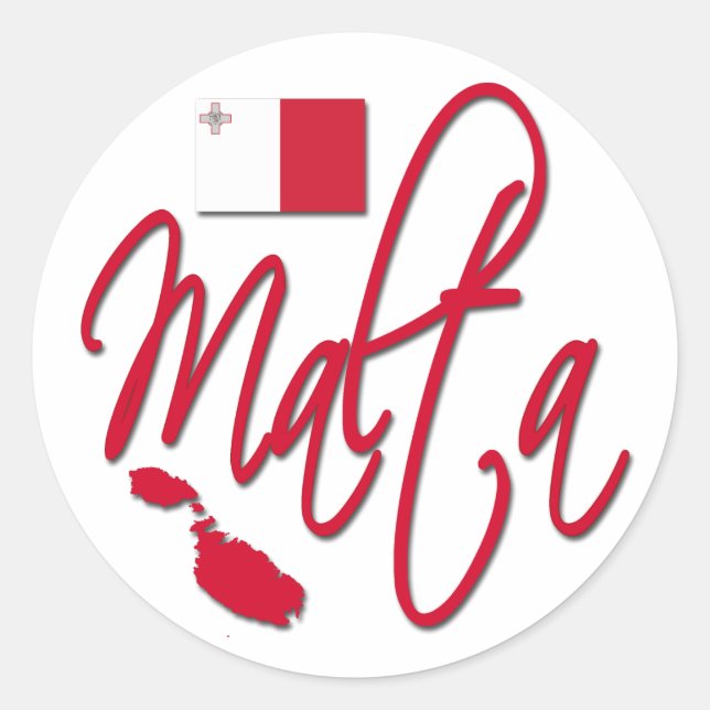 Malta Runt Klistermärke (Framsida)