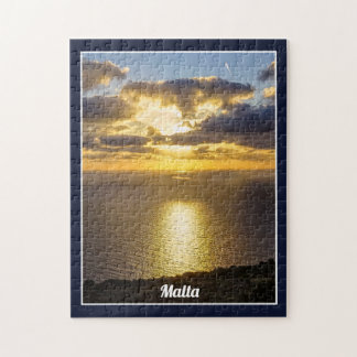 Malta Solnedgång över Medelhavet Ö Pussel