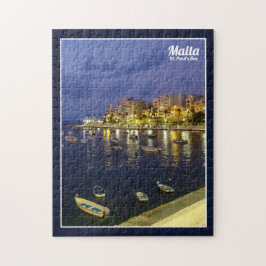 Malta St. Paul's Bay nattetid Medelhavsö Pussel