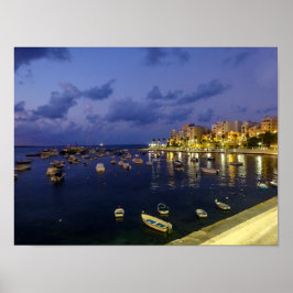 Malta St. Paul's Bay Nattfotografering Poster