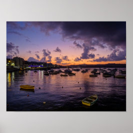 Malta St. Paul's Bay Nattfotografering Poster