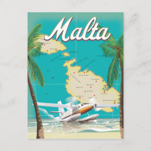 Malta strand & reseaffisch travel posters vykort