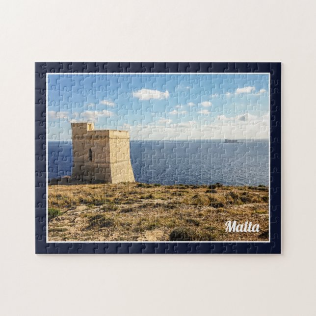 Malta Tal Hamrija Tower And Filfla Island Pussel (Horisontell)