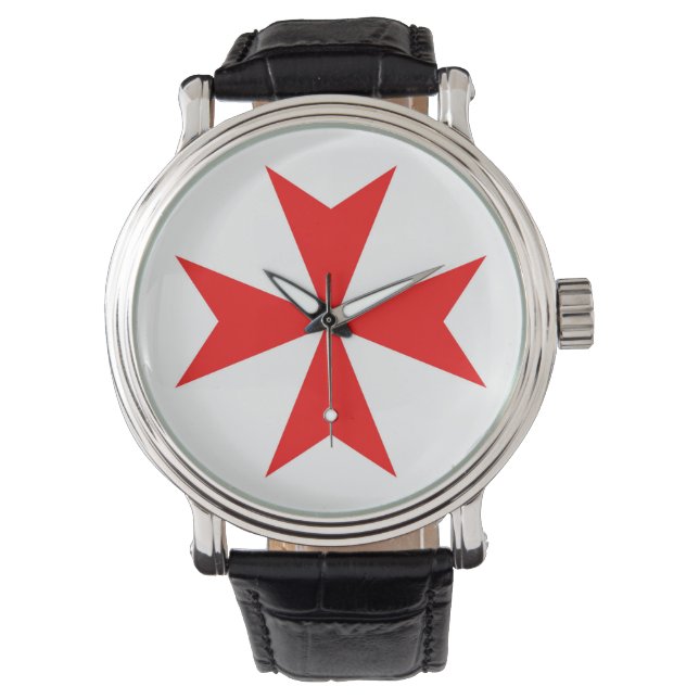 Malta templar riddare röd kor-religionstecken armbandsur (Framsida)