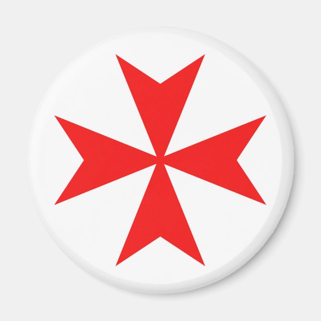 Malta templar riddare röd kor-religionstecken magnet (Framsidan)