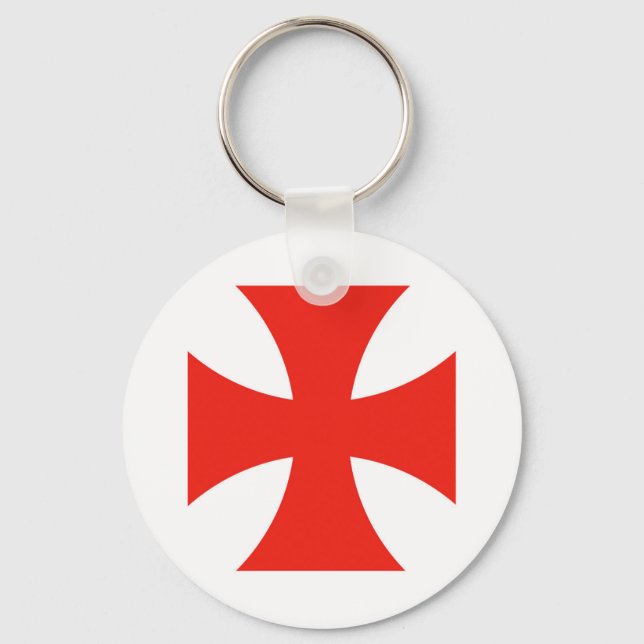Malta templar riddare röd kor-religionstecken nyckelring (Framsida)