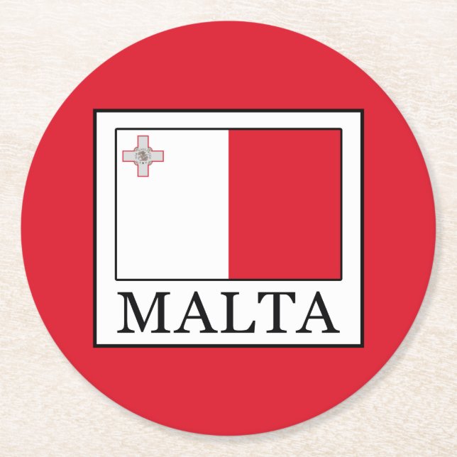 Malta Underlägg Papper Rund (Framsidan)