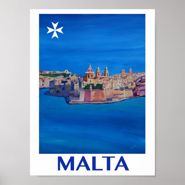Malta Valetta Retro Poster (Framsidan)
