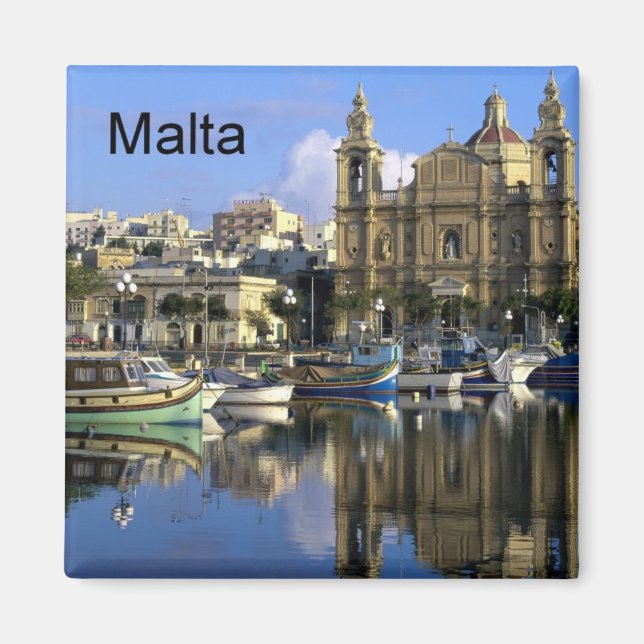 Malta Vallete Harbour (St.K) Magnet (Framsidan)
