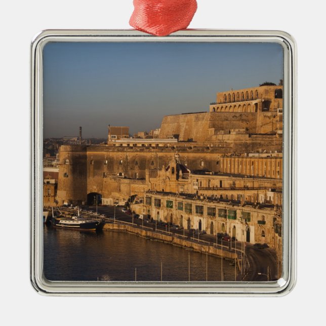 Malta, Valletta, hamnvy från Lower Barrakka Julgransprydnad Metall (Framsidan)