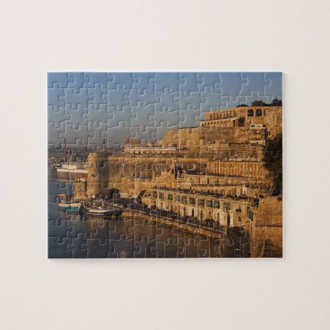 Malta, Valletta, hamnvy från Lower Barrakka Pussel (Horisontell)