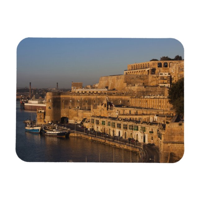 Malta, Valletta, hamnvy från Nedre Barrakka Magnet (Horisontell)
