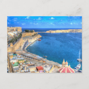 Malta Valletta Harbor Vykort
