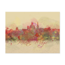 Malta Valletta Red Kusten Watercolor