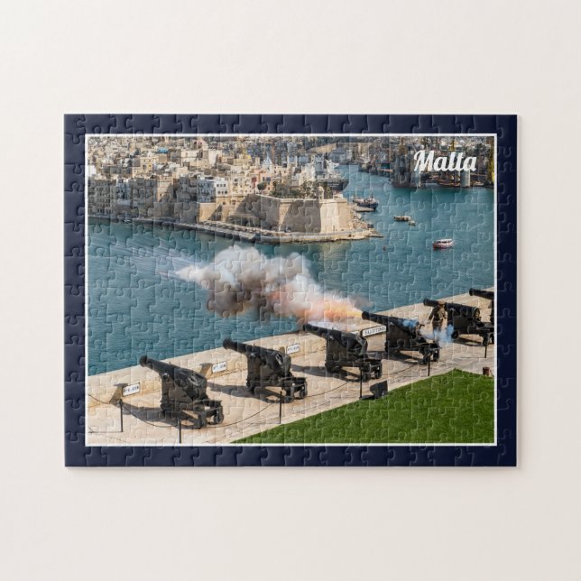 Malta Valletta Salutbatteri Kanoneld Pussel (Horisontell)