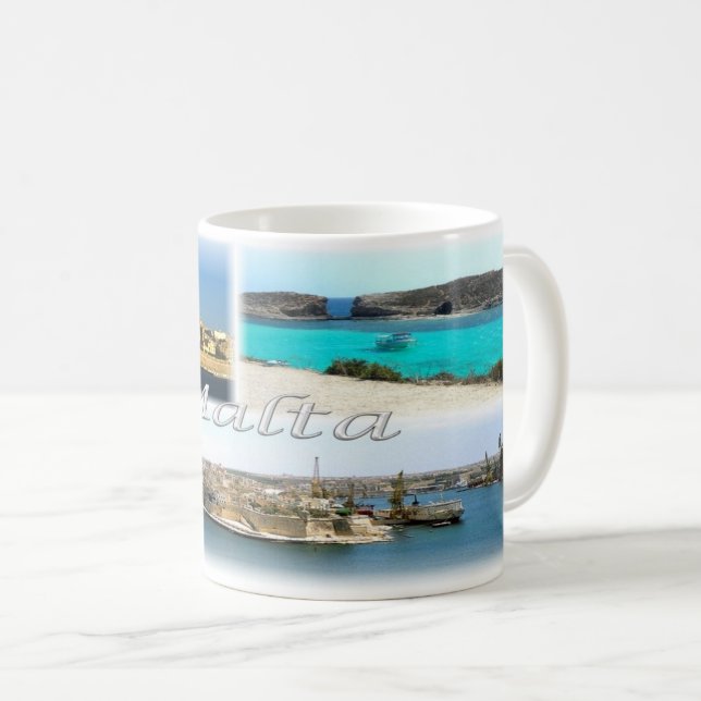 Malta - Valletta Skyline - Kaffemugg (Framsida höger)