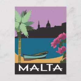 Malta vintage resor stil illustration vykort