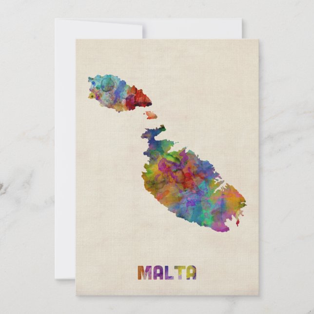 Malta Watercolor Karta (Framsida)