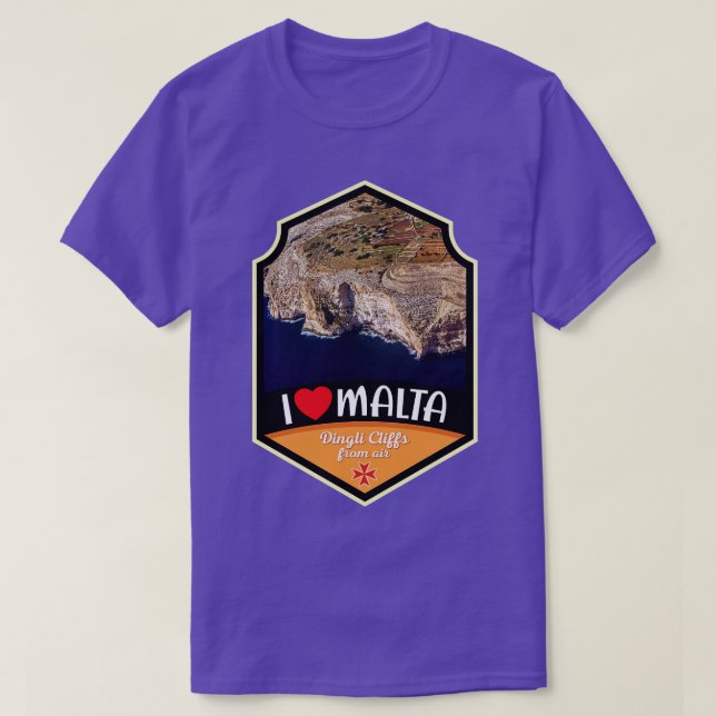 Maltas Dingli-klipp från flygbolag T Shirt (Design framsida)