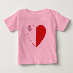 Maltas Flagga Heart T-Shirt