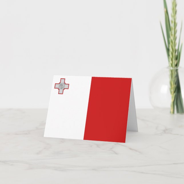 Maltas Flagga Notecard Kort (Framsida)