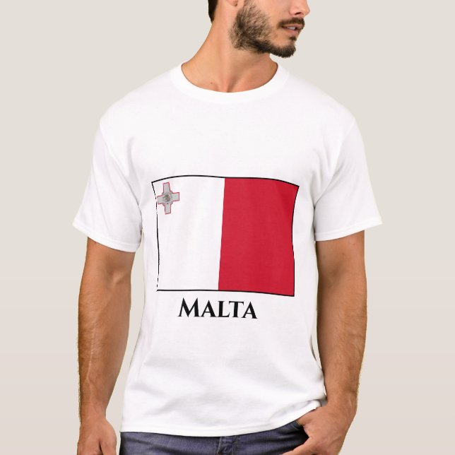 Maltas (maltesiska) Flagga T Shirt (Framsida)